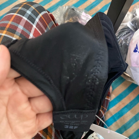 NEW CUUP The Scoop Micro Black Bra Underwire Smoothing Demi Bralette Black Shiny - Picture 9 of 9